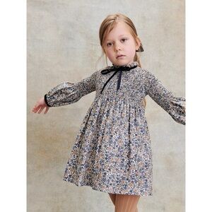 La Coqueta Ivory Floral Raya Girls smoked floral dress - 5 Y